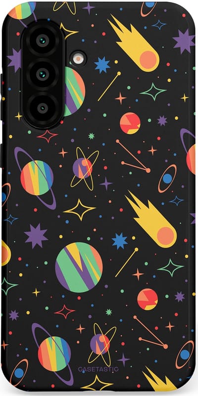Casetastic Hoesje Geschikt voor Samsung A56 / A36 - Stijlvolle Beschermende Duo-layer Case - Planeten en meteoren