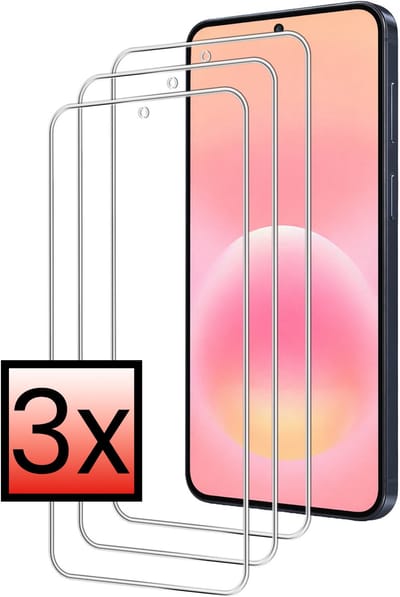 Screenprotector - 3 Stuks - Geschikt voor Samsung Galaxy A57 - Extra Sterk - Beschermglas - Gehard Glas - Tempered Glass - Screen Protector - Bescherm Cover