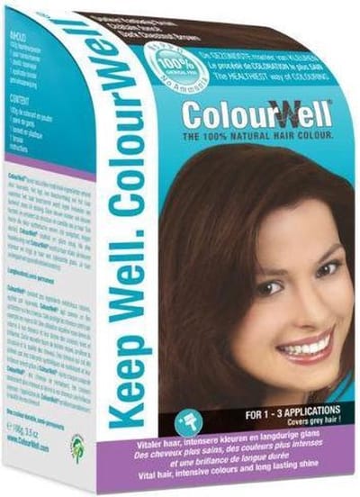 Colourwell 100% Natuurlijke haarkleur donker kastanje bruin 100 Gram