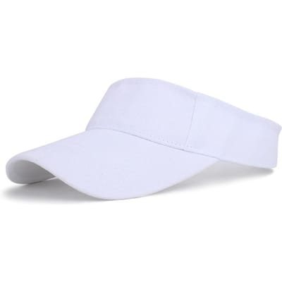 Zomer Zon Hoeden Mannen Vrouwen Katoen Verstelbare Klep UV Bescherming Top Leeg Effen Sport Tennis Golf Hardlopen Zonnebrand Baseballpet Adjustable white
