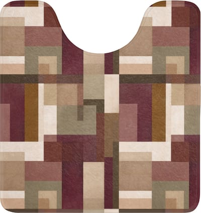 WC mat met uitsparing 55x60 cm - Antislip - Modern - Geometrie - Kleurrijk - Toiletmat met uitsnijding - Vloermat - Douchemat - Toilet tapijt - Toiletmatten