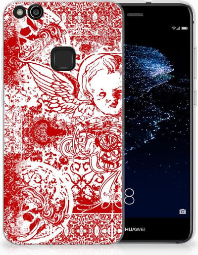 Silicone Back Case Huawei P10 Lite Angel Skull Rood
