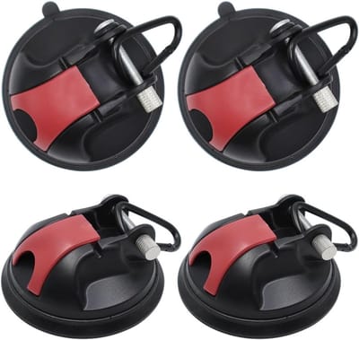 Set van 4 Zuignap Haken met Sterke Bevestiging voor Tent, Caravan en Motorhome - Tot 35 kg Draagkracht