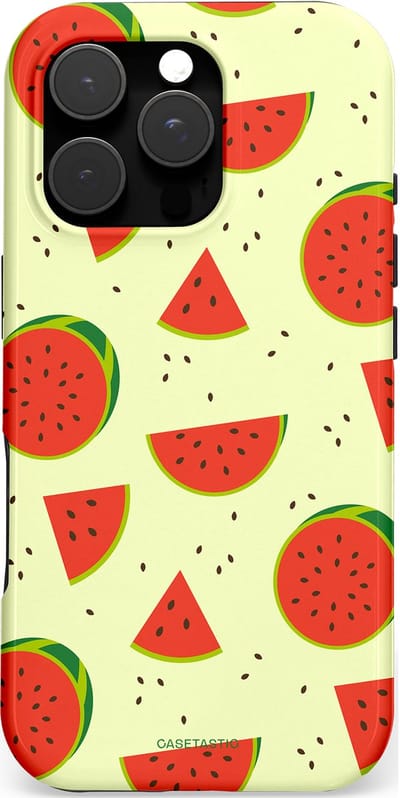 Casetastic hoesje geschikt voor Apple iPhone 16 Pro - MagSafe - Dubbellaagse bescherming - Meloen Moment - Fashion Case - Crème Rood Terracotta