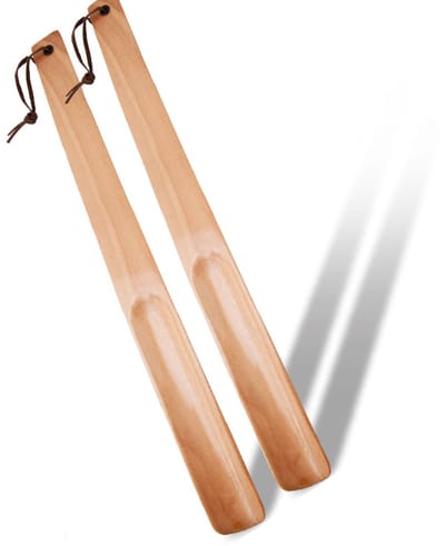 EXCITAT Schoenlepel - Lange schoenlepel - Houten schoenlepel - Schoenlepel van hout - Lang en stevig - 2 stuks - 38 cm