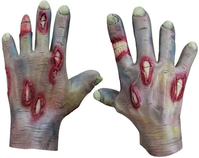 Dailygoods- Zombiehandschoenen Handgemaakt - Volwassen Maten - Biologisch Afbreekbaar Latex - Realistisch Ontwerp - Perfect voor Halloween - 1 Paar - Kostuumhandschoenen