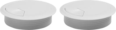 AMIG Kabeldoorvoer - 2x - kunststof dop met opening - Dia 60 mm x H20 mm - wit - afsluitdoppen voor bureaus