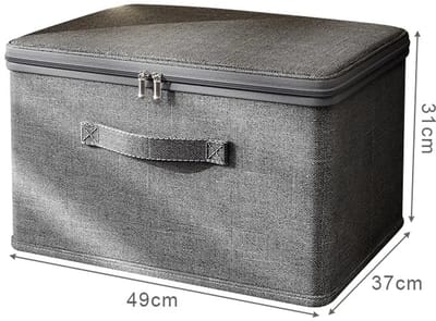 1 stuks kledingopbergdoos met rits, grote capaciteit, opvouwbare organizer voor kleding en dekens, kastorganizer, opbergdoos voor ondergoed, 49 x 37 x 31 cm