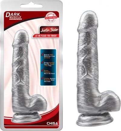 Chisa - Dark Muscle - Justin Sider - Zilverkleurige - Realistic Dildo - 19.5 CM × 3.1 CM