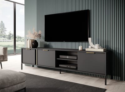 Meubella - TV-Meubel Loren - Antraciet - 203 cm