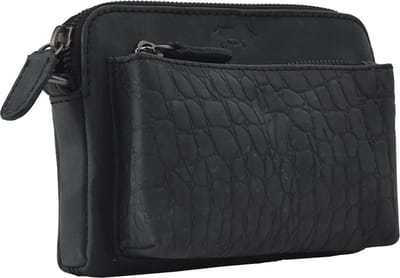 Dames Tasje – Croco Cody Minibag – Crossbody bag – Crossbodytas – Kleine Dames Tasje – Matzwart – Portemonnee Tasje