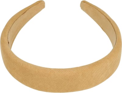 Haarsoires Haarband Diadeem 3cm – Zacht Gevuld – Velvet Stof – Beige - Comfortabel voor Dames & Meisjes - Universele Maat