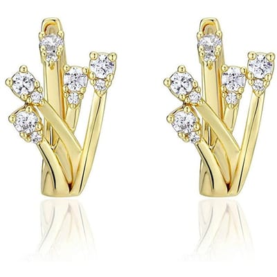 Huitan Nieuwe Dames Oorbellen Goudkleurig Statement Accessoires voor Bruiloft Feest Temperament Vrouwelijke Oorbellen Trendy Sieraden beige