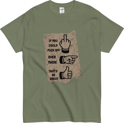 Stoer Statement Shirt - Heren Dames - Middelvinger Humor - Khaki Groen - S