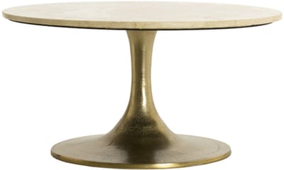 Light&living Bijzettafel Ø74x36 cm TOMAR zand-roze marmer+licht goud