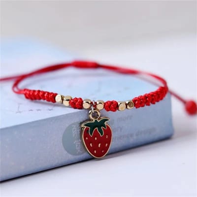 Bracelets tressés à la main en corde rouge réglable pour filles, accessoires de mode, cadeaux, bijoux gray