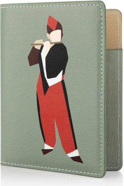 Famanu - PU-lederen RFID-paspoorthoes, klassiek ontwerp, marineblauw