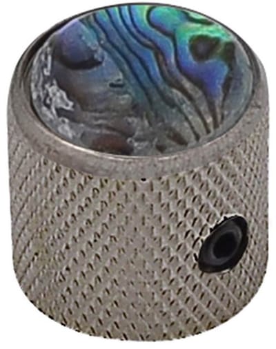 Boston KBN-237 Dome Knoop met Abalone Inleg - Zwart Nikkel 18x18mm