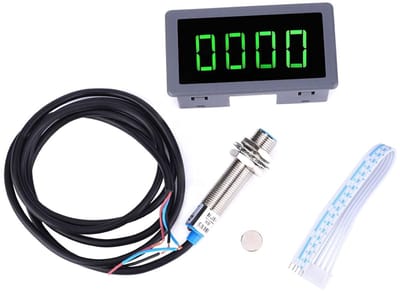 Digitale Toerenteller - Snelheidsmeter Toerentalmeter - Motoren Meten - Groen LED Display - 10-9999 RPM - Groen