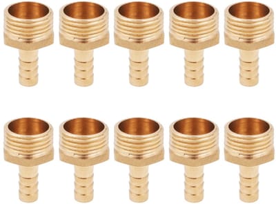 ONF3 - Slang Pijp Connector - Messing Adapter - 1/2 Inch - Slang Nozzle - Tuin en Zwembad - 10 Stuks
