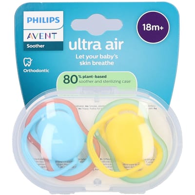 Philips Avent Ultra Air – Ademend en lichtgewicht fopspeen (18mnd+) – 2 stuks - SCF349/57