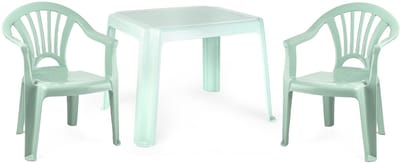 Plasticforte Tuinstoelen en tafel set voor kinderen - kunststof - mintgroen - met 2x stoelen - buiten/binnen