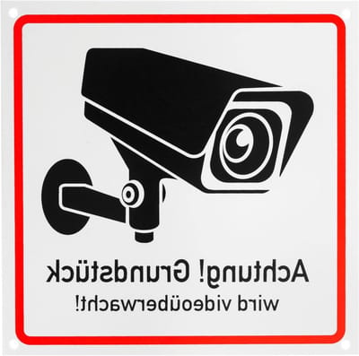 Waarschuwingsbord Videobewaking - Camerabewaking Schild - Veiligheid Aangeven - Robuust PVC Materiaal - 15 x 15 cm - Wit