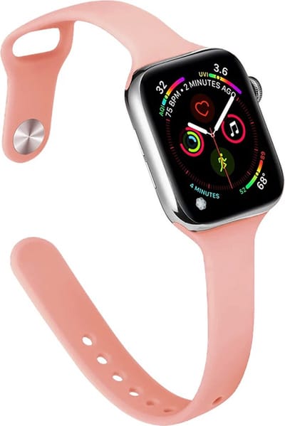 Stravo Slanke Siliconen bandje - Geschikt voor Apple Watch 42mm(Series 11/10) 41mm 40mm 38mm - Slanke en elegante siliconen horlogeband voor Apple Watch SE 1 2 3 / Series 11 10 9 8 7 6 5 4 3 2 1 - Apple Watch Bandje - Donkerroze