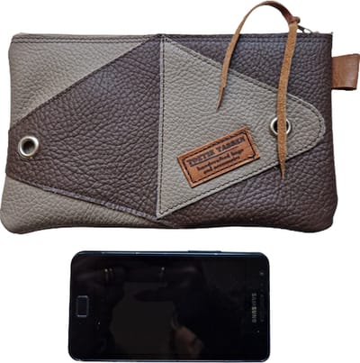 Toetie & Zo - Handgemaakte Etui - Leer - Patchwork - Bruin - Telefoontas - Makeuptas - Pennenetui - Medicijnhoesje - Leder