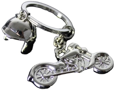 Go Go Gadget - Sleutelhanger - Motor + Helm - Motorliefhebber - Compact - 1 stuk - Zilverkleurig