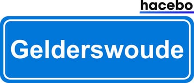 Hacebo - Plaatsnaam Sticker - 29x10 CM - Gelderswoude sticker - Verkeersborden sticker - grappige cadeaus - Gelderswoude