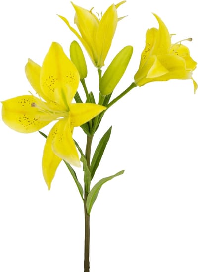 Easyplants | Kunstbloem Aziatische Lelie 66 cm geel | Zijde | Nepbloemen | geel | Onderhoudsvrij | Kant-en-klaar