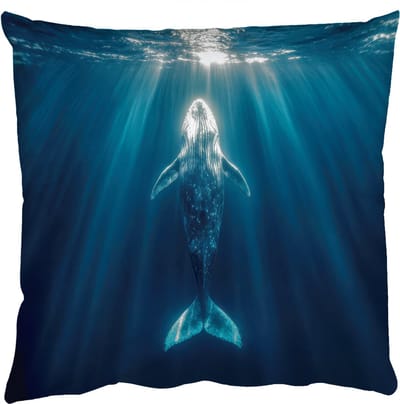 Sierkussens - Kussentjes Woonkamer - 50x50 cm - Walvis - Water - Zonnestralen - Blauw