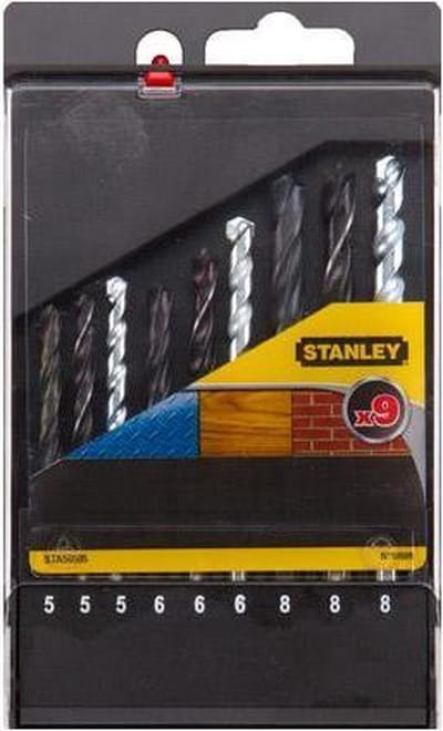 Stanley Multimateriaalboor Set - Diam. 5/6/8mm - 9 Stuks