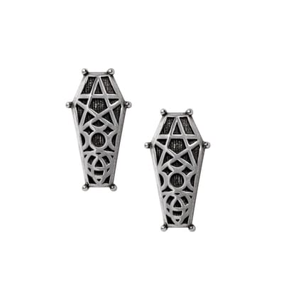 Alchemy - Hex Coffin Stud oorbellen - Zilverkleurig