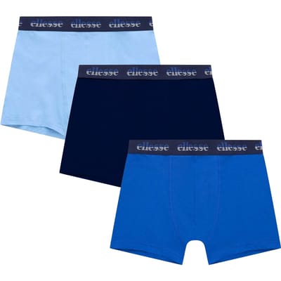 Ellesse Heren Muxel888 Boxershorts (Set van 3) (Marineblauw/Lichtblauw)