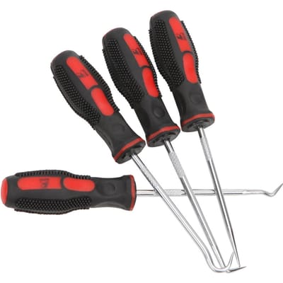 Lot de 4 crochets métalliques pour joint d'huile, crochet de retrait de joint torique en caoutchouc, tournevis de voiture, outil de loisir 4Pcs