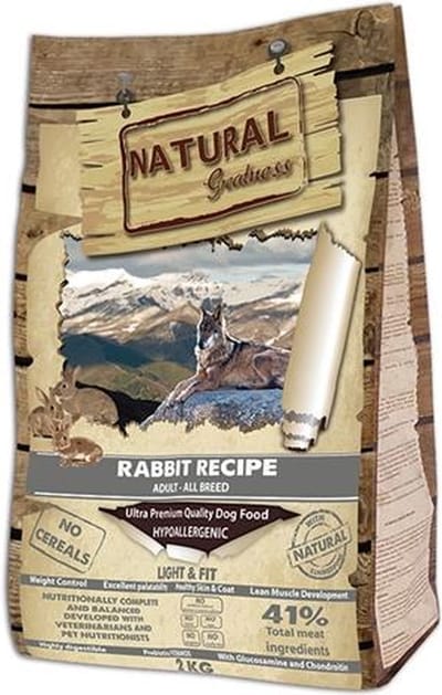 Hondenvoer Natural Greatness - Konijn Light & Fit - Laag Vetgehalte, 2 kg