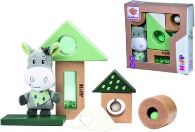 Eichhorn Baby Hipp Wooden Sound Blocks with Donkey Plush Toy
