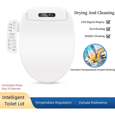 WEllBlue Universele Intelligente Toiletdeksel Sterilisatie Volautomatische Stoel Constante Temperatuur Verwarmingsreiniging, Warme Lucht Drogen 510mm