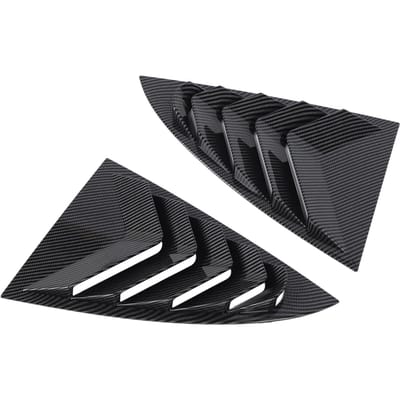 2 Stuks Auto Achterruit Jaloezie Cover Trim Stijlvolle Look Raam Jaloezie Zijventilatie Trim Vervanging voor Tesla Model 3 2023 black