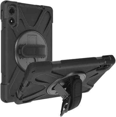 Avizar Schokbestendig hoesje Geschikt voor Xiaomi Redmi Pad Pro en Pad 2 Pro Handvat Ondersteuning Riem, Zwart