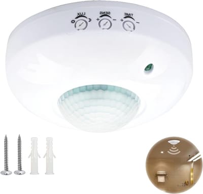 Aanwezigheidssensor Plafond - Bewegingsmelder Binnen - Automatische Verlichting - 360 Graden Detectie - 6 Meter Bereik - Wit