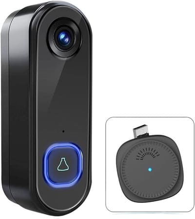 Draadloze Videodeurbel - Beveiligingscamera Deur - Huisbeveiliging - 1080P HD Resolutie - IP65 Waterdicht - Zwart