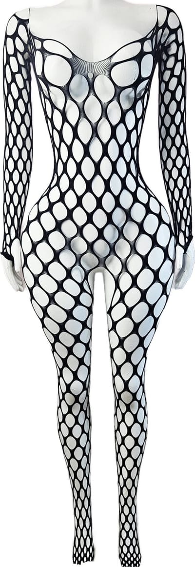 BamBella ® - Panty pak -Onesize - body suit - Dames - Onesize - Erotische jumpsuit van kant lingerie Zwart kant gaas
