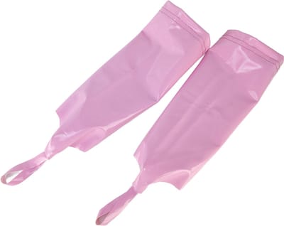 BamBella® - Datex mix van Latex en stof Handschoenen kort BDSM SM sexy glans handschoen wit