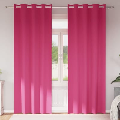 vidaXL Zwart-out Gordijnen met Ringen 2 st Felroze 225 x 140 cm