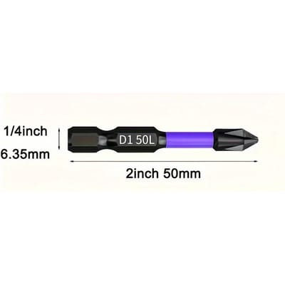 Embout de tournevis cruciforme premium - Aimant puissant, Antidérapant, Acier tungstène haute dureté, Outil pour tournevis électrique, Hexagonal