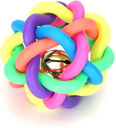 Nobleza Hondenbal met Bel - Hondenspeelgoed - Rubberen Speelbal - Regenboog - Ø 8 cm