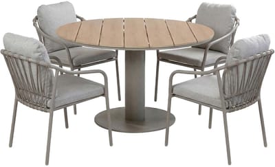 5-delige ronde tuinset | 4 Parijs tuinstoelen | Tuintafel Tower ø120cm